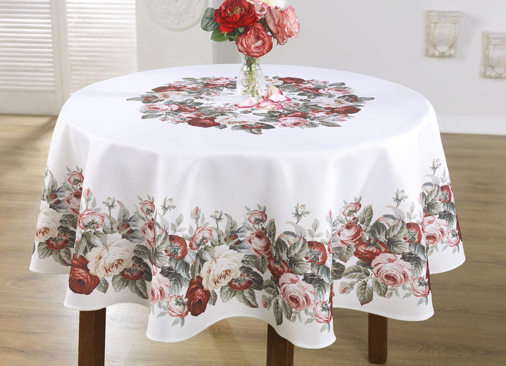 Tischdecken - Aussdrucksstarke Tischdecke mit bezauberndem Rosen-Dessin Ansicht 4 Tischdecken - Aussdrucksstarke Tischdecke mit bezauberndem Rosen-Dessin, in Größe 130 (2 Deckchen, 35/ 50 cm) bis 404 (Kissenbezug, 40/ 40 cm), in Farbe ECRU-BUNT Ansicht 4