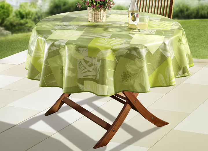 Tischdecken - Wachstuch-Serie mit farblich abgestimmtem Schrägband, in Größe 108 (Tischdecke, 80/ 80 cm) bis 302 (2 Platzsets, 34/ 47 cm), in Farbe TERRA Ansicht 4