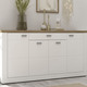 - Sideboard im Landhausstil, in Farbe WEISS-EICHE – Farbe WEISS-EICHE – Ansicht 1