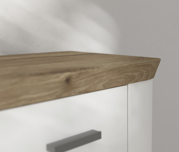 - Kommode im Landhausstil, in Farbe WEISS-EICHE Ansicht 2