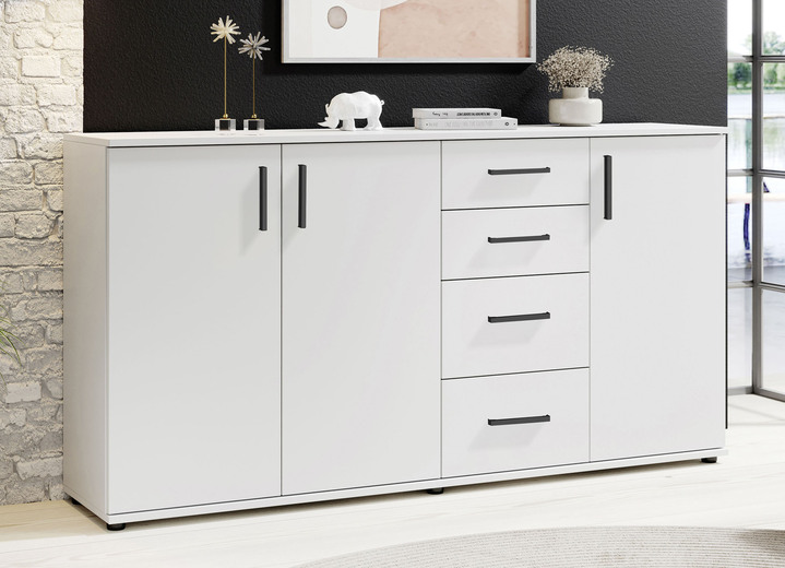 Sideboards - Moderne, kombistarke Sideboards, in Farbe WEISS, in Ausführung 3-türig, mit 2 Schubladen Ansicht 9