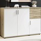 Sideboards - Moderne, kombistarke Sideboards, in Farbe WEISS, in Ausführung 3-türig, mit 2 Schubladen – Farbe EICHE-WEISS – Ansicht 2