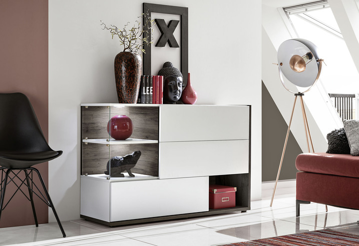 Sideboards - Sideboard mit LED-Beleuchtung, in Farbe ANTHRAZIT-WOTAN EICHE Ansicht 2