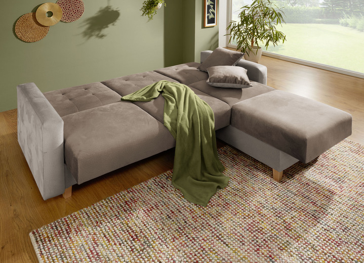 - Polsterecke mit Bettfunktion und 2 Dekokissem, in Farbe CREME-BEIGE Ansicht 2