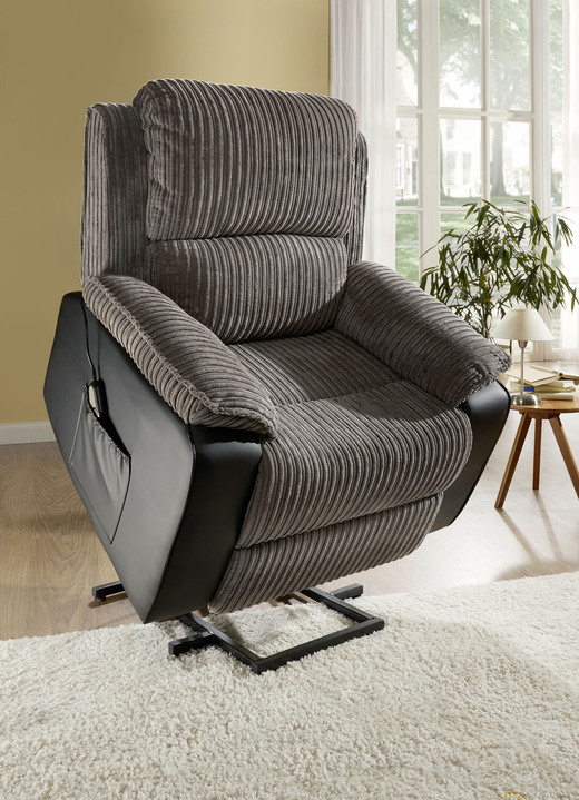 TV-Sessel / Relax-Sessel - Relaxsessel mit Aufstehhilfe, in Farbe BRAUN-CREME Ansicht 3