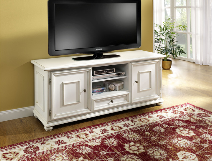 TV- & Hifi-Möbel - Teilmassive TV-Phono-Möbel, in Farbe ANTIKWEISS, in Ausführung TV-Phonokommode Ansicht 3