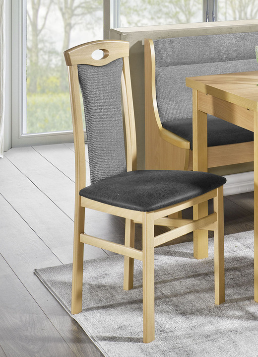 Stühle & Sitzbänke - Tolle Esszimmermöbel, in Farbe BUCHE-ANTHRAZIT, in Ausführung Stühle, 2er-Set Ansicht 1