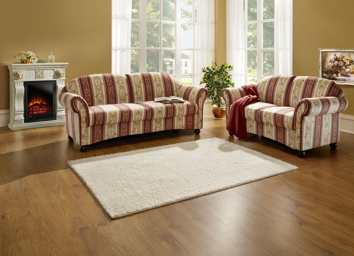 Polstergruppen - Polstermöbel mit Nosag-Wellenunterfederung, in Farbe ROT, in Ausführung Zweisitzer Ansicht 3