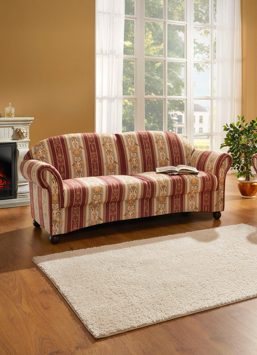 Polstergruppen - Polstermöbel mit Nosag-Wellenunterfederung, in Farbe ROT, in Ausführung Zweisitzer Ansicht 2