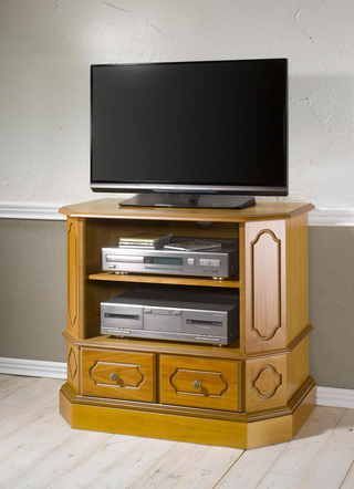 Teilmassive TV-Phono-Kommode mit Metallgriffen