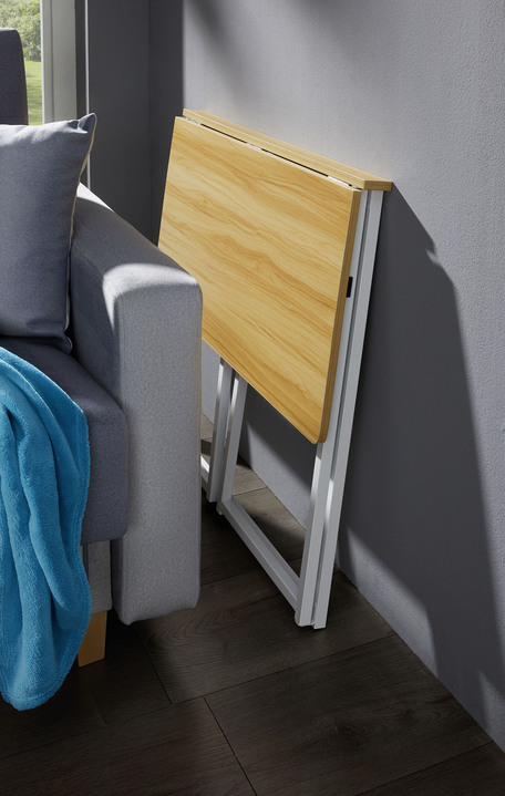 Büromöbel - Schreibtisch mit Gestell aus Metall, in Farbe WEISS-BRAUN Ansicht 2