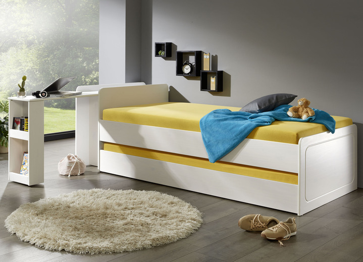 - Funktionsbett mit Bettkasten, in Farbe WEISS Ansicht 1
