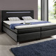 Boxspringbetten - Boxspringbett mit LED-Beleuchtung, in Farbe WEISS – Farbe SCHWARZ – Ansicht 1