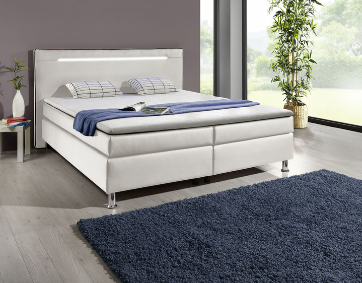 Boxspringbetten - Boxspringbett mit LED-Beleuchtung, in Farbe WEISS Ansicht 4