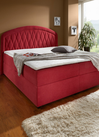 Boxspringbett mit Bettkasten und Topper