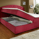 Boxspringbetten - Boxspringbett mit Bettkasten und Topper, in Farbe ROT, in Ausführung Mit Bonnell-Federkern-Matratze – Farbe ROT – Ansicht 2