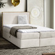 Boxspringbetten - Boxspringbett mit Rahmen aus Wotaneiche, in Farbe CREME – Farbe CREME – Ansicht 1