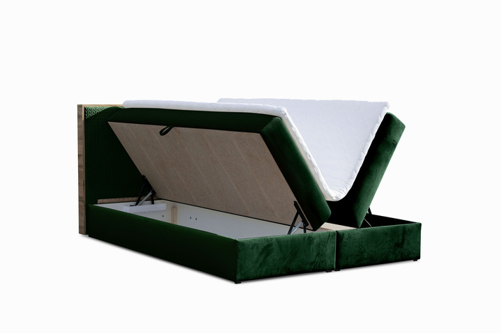 Boxspringbetten - Boxspringbett mit Rahmen aus Wotaneiche, in Farbe CREME Ansicht 8