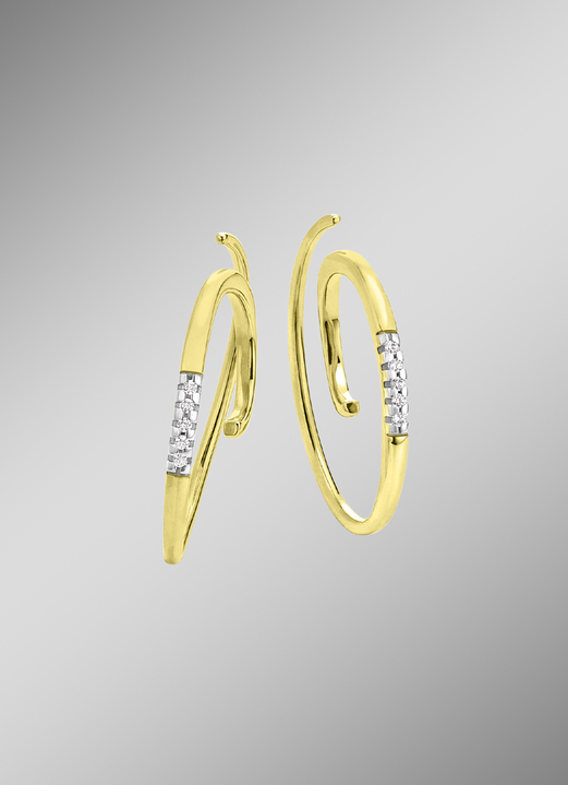 Ohrschmuck - Modernes Design: Ohrhaken mit 10 Brillanten Ansicht 2 Ohrschmuck - Modernes Design: Ohrhaken mit 10 Brillanten, in Farbe  Ansicht 2