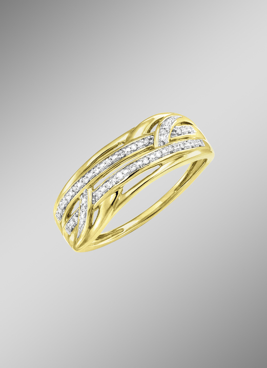 Ringe - Durchbrochener Damenring mit 26 Diamanten, in Größe 160 bis 220, in Farbe  Ansicht 1