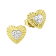 - Herz-Ohrstecker in Bicolor mit 6 Brillanten, in Farbe  – Ansicht 2