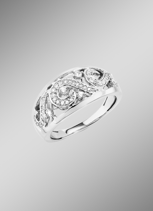 Ringe - Durchbrochener Damenring mit Brillanten und Diamanten, in Größe 160 bis 220, in Farbe  Ansicht 1