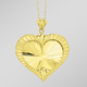 Anhänger - Diamantierter und satinierter Herz-Anhänger mit Struktur, in Farbe  – Ansicht 1