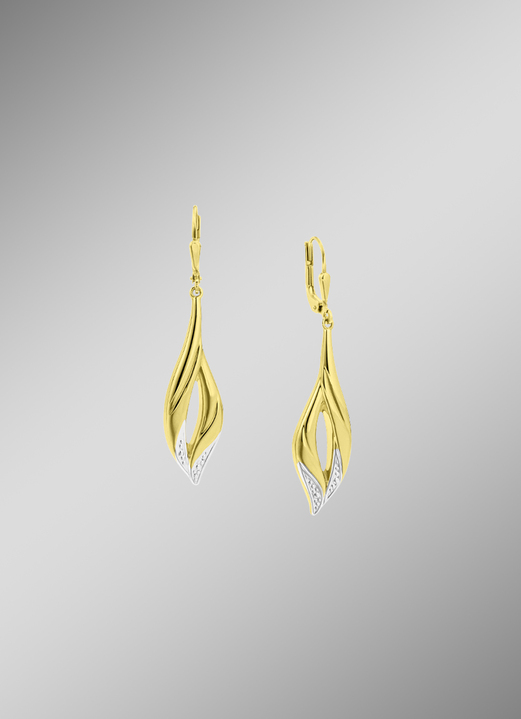 Ohrschmuck - Bewegliche, glänzende Ohrringe in Bicolor, in Farbe  Ansicht 1