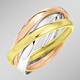 Ringe - Ineinander verschlungener Damenring in Tricolor, in Größe 160 bis 220, in Farbe  – Ansicht 1