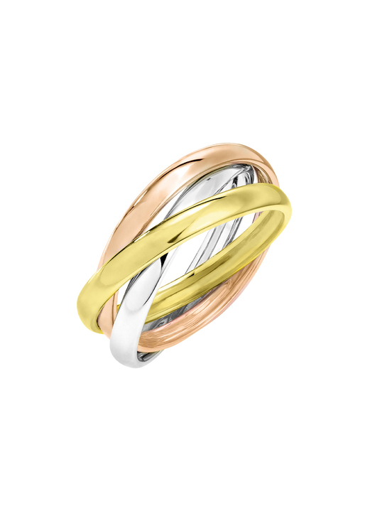 Ringe - Ineinander verschlungener Damenring in Tricolor, in Größe 160 bis 220, in Farbe  Ansicht 2