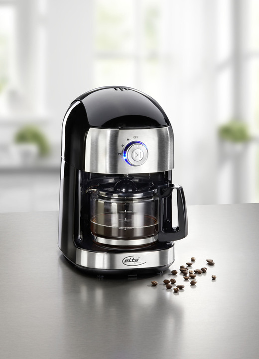 - elta Kaffeemaschine mit Edelstahl-Schlagmahlwerk, in Farbe SCHWARZ