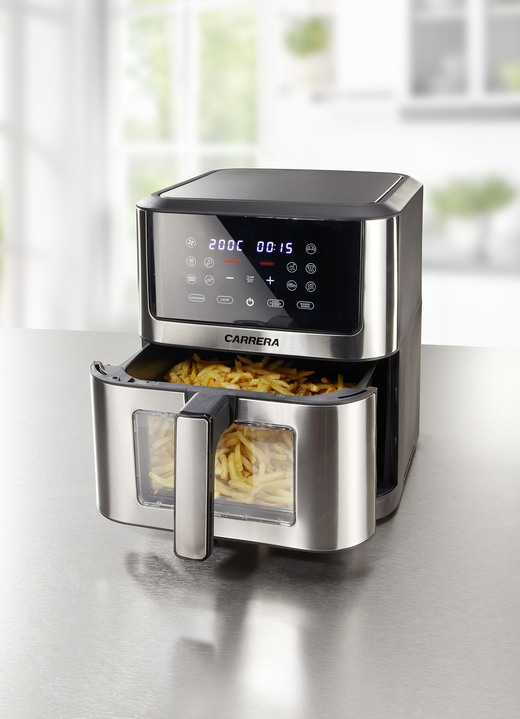 Heißluftfritteusen - Digitale Heißluftfritteuse mit LED-Touch-Display, in Farbe SCHWARZ-SILBER Ansicht 1