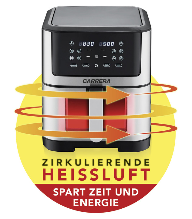 Heißluftfritteusen - Digitale Heißluftfritteuse mit LED-Touch-Display Ansicht 2 Heißluftfritteusen - Digitale Heißluftfritteuse mit LED-Touch-Display, in Farbe SCHWARZ-SILBER Ansicht 2