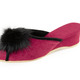 Hausschuhe - ELENA EDEN, schicke Damen-Pantoletten, Weite G, mit Kunstfellpompon – Farbe ROT – Ansicht 1 Hausschuhe - ELENA EDEN, schicke Damen-Pantoletten, Weite G, mit Kunstfellpompon, in Größe 036 bis 042, in Farbe ROT – Farbe ROT – Ansicht 1
