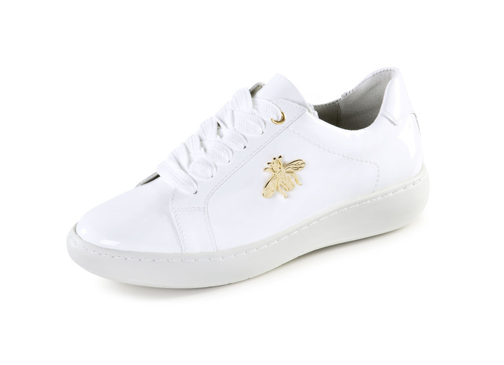 Slipper & Schnürschuhe - ELENA EDEN Sneaker aus Lackleder mit edlem Metallschmuck, in Größe 036 bis 042, in Farbe SCHWARZ Ansicht 9