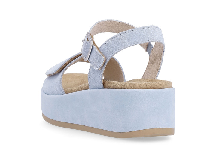 Sandaletten & Pantoletten - Sandale aus Samtveloursleder, in Größe 036 bis 042, in Farbe HELLBLAU Ansicht 5
