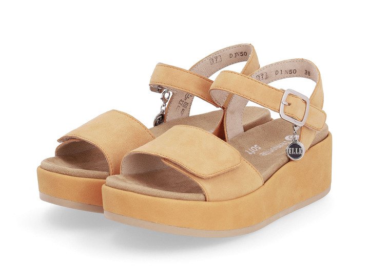 Sandaletten & Pantoletten - Sandale aus Samtveloursleder, in Größe 036 bis 042, in Farbe HELLBLAU Ansicht 14