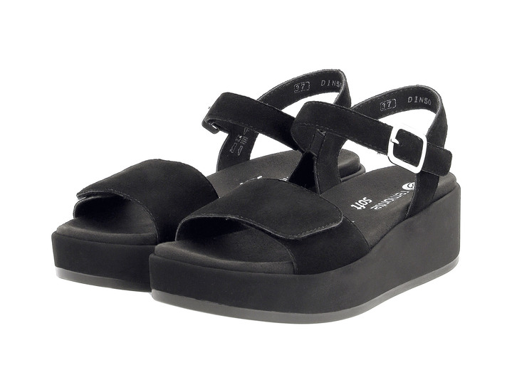 Sandaletten & Pantoletten - Sandale aus Samtveloursleder, in Größe 036 bis 042, in Farbe HELLBLAU Ansicht 22