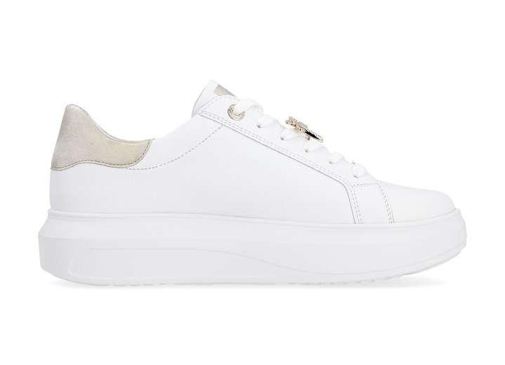 Slipper & Schnürschuhe - Sneaker mit Libellen-Metallschmuck, in Größe 036 bis 042, in Farbe WEISS-GOLD Ansicht 4