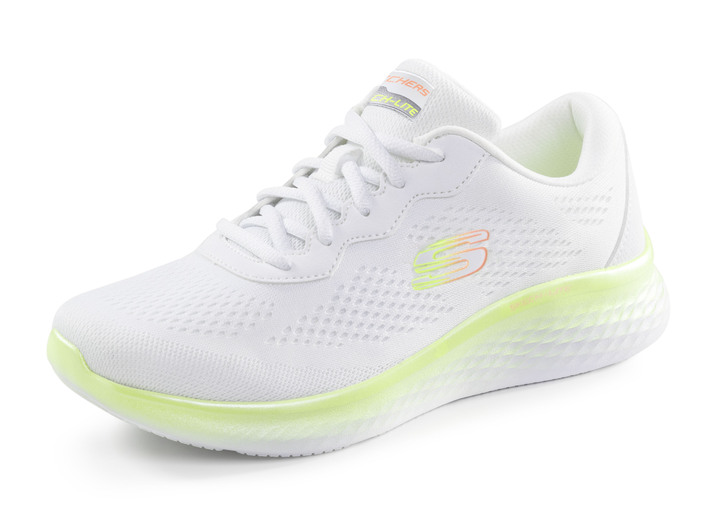 Slipper & Schnürschuhe - SKECHERS Schnür-Sneaker aus Meshmaterial, in Größe 036 bis 041, in Farbe WEISS-LIMETTE Ansicht 1