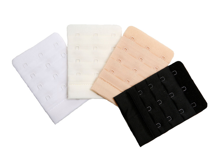 Bügel-BH - Miss Perfect  Wow 2 Go Viererpack BH-Verlängerungen, in Farbe 1X WEISS, 1X SEKT, 1X PUDER, 1X SCHWARZ, in Ausführung 3 Haken (5,7 cm breit) Ansicht 1