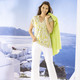 Kurzarm - Shirt mit Faltenlegung im Vorderteil – Farbe ECRU-KIWI – Ansicht 2 Kurzarm - Shirt mit Faltenlegung im Vorderteil, in Größe 036 bis 052, in Farbe ECRU-KIWI – Farbe ECRU-KIWI – Ansicht 2