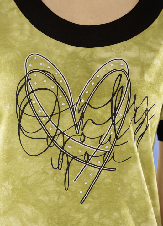 Kurzarm - Longshirt in toller Batik-Optik Ansicht 2 Kurzarm - Longshirt in toller Batik-Optik, in Größe 036 bis 048, in Farbe KIWI-BATIK Ansicht 2