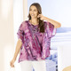 Kurzarm - Doppellagiges Shirt mit Chiffon-Überwurf – Farbe BEERE-ROSENHOLZ – Ansicht 1 Kurzarm - Doppellagiges Shirt mit Chiffon-Überwurf, in Größe 036 bis 052, in Farbe BEERE-ROSENHOLZ – Farbe BEERE-ROSENHOLZ – Ansicht 1