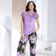 Hosen - Hose mit ausdrucksstarker Dessinierung – Farbe LILA-GRÜN-FLIEDER – Ansicht 2 Hosen - Hose mit ausdrucksstarker Dessinierung, in Größe 018 bis 052, in Farbe LILA-GRÜN-FLIEDER – Farbe LILA-GRÜN-FLIEDER – Ansicht 2
