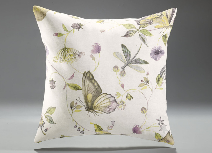 Tagesdecken - Tagesdecke und Kissenbezüge mit Schmetterlingsmotive, in Größe 873 (für Einzelbett, 135x210 cm) bis 924 (2 Kissenbezüge, 50x 50 cm), in Farbe BEIGE Ansicht 2