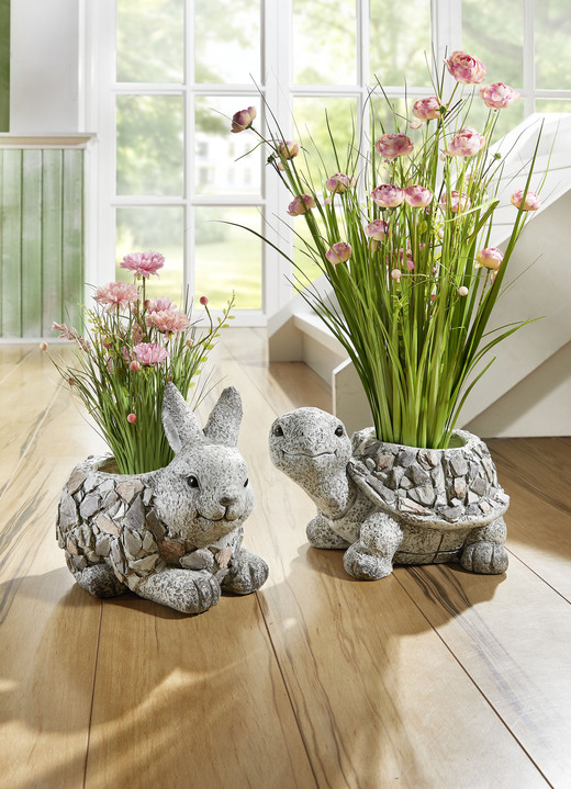 Kunst- & Textilpflanzen - Grasbund in Topf aus Magnesia Ansicht 2 Kunst- & Textilpflanzen - Grasbund in Topf aus Magnesia, in Farbe ROSA-GRÜN, in Ausführung Grasbund, groß Ansicht 2