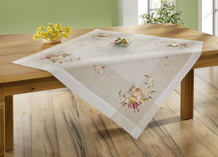 Tischdecken - Tisch- und Raumdekoration in Leinenoptik, in Größe 101 (Deckchen, 35/ 50 cm) bis 404 (Kissenbezug, 40/ 40 cm), in Farbe SEKT-BUNT Ansicht 2