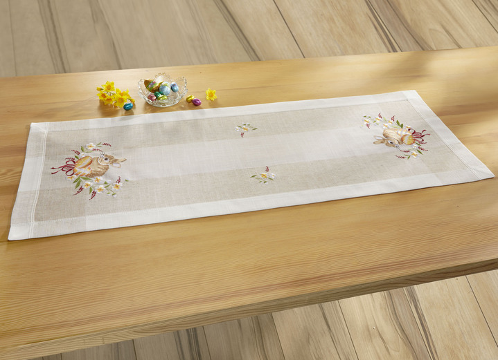 Tischdecken - Tisch- und Raumdekoration in Leinenoptik, in Größe 101 (Deckchen, 35/ 50 cm) bis 404 (Kissenbezug, 40/ 40 cm), in Farbe SEKT-BUNT Ansicht 3