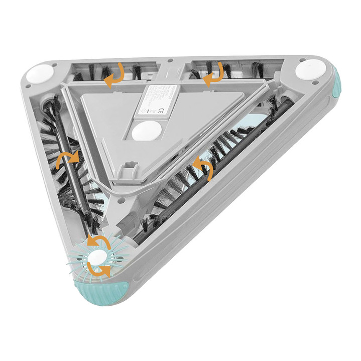 Reinigungsgeräte - Livington Deeper Sweeper-Akkubesen in Dreiecksform, in Farbe WEISS-BLAU Ansicht 3